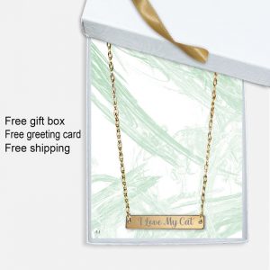 I Love My Cat gold necklace