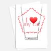 I Love My Cat Silver Necklace and Greeting Card