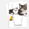 Free! Should I? Cat Silver Necklace and Greeting Card